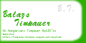 balazs timpauer business card